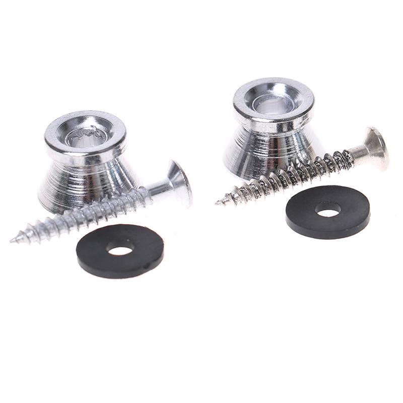 2 Stück Gitarre Bass Ukulele Gitarrengurt Schnalle Knopf Schloss Pins Metall Endstück Schloss