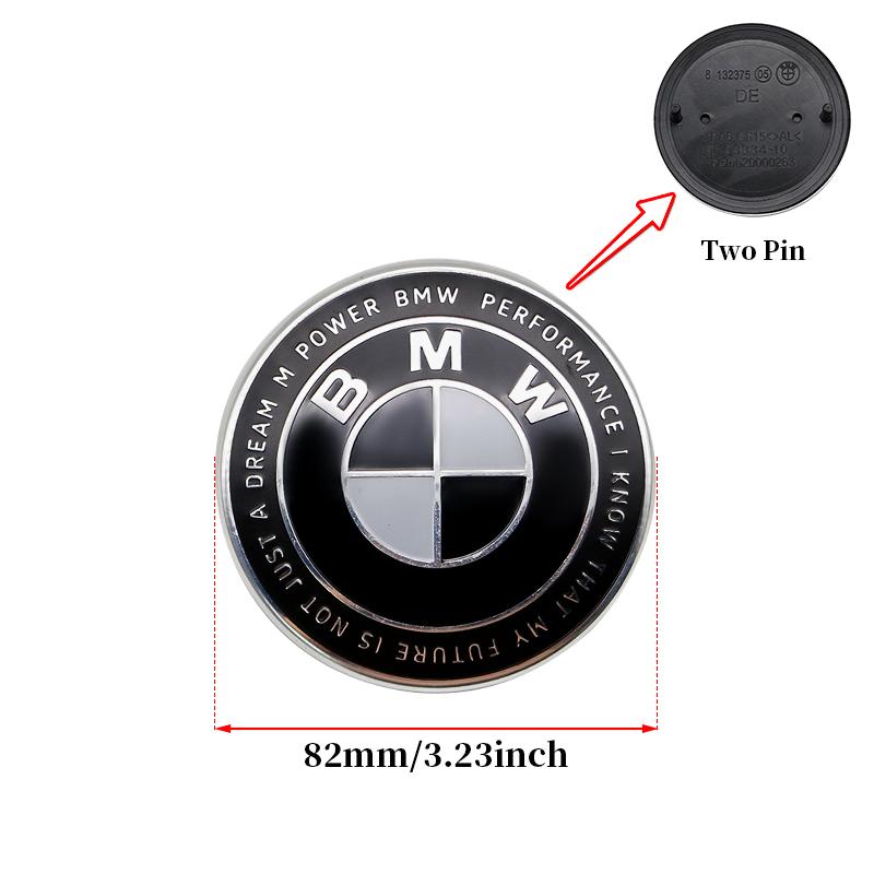 

For BMW Car Thunder black white Logo Front Hood Emblem ABS 82mm+Rear Badge 74mm+Wheel Hub Cap 68mm+56mm steering wheel sticker