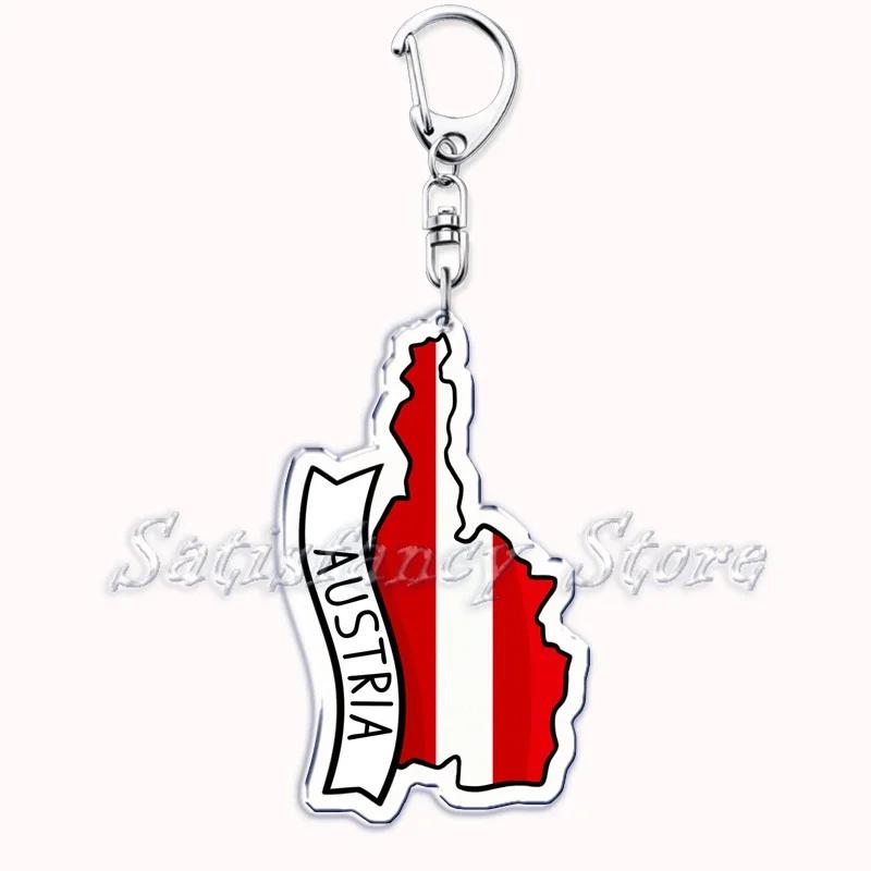 France Scotland Country Maps with Name Acrylic Keychains Keyring for Accessories Bag Pendant Key Chain Ring Jewelry Friend Gifts
