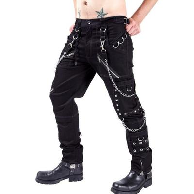 2025 Men's Hip Hop Rock Punk Gothic Pants Cotton Casual Pants Buckle Zip Chain Strap Trousers Men Streetwear Daily Cargo Pants