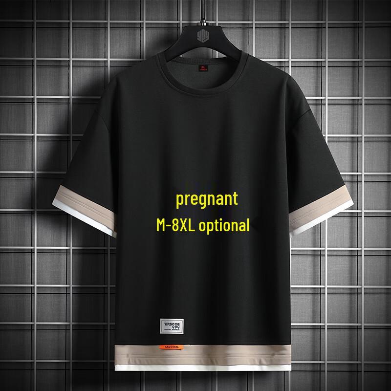 

Мужская футболка с коротким рукавом, модный принт, большого размера, ледяной шелк 5XL