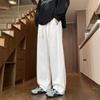 Pure Cotton Knitted Straight Line Pleated Men's Spring and Autumn American High Street Loose Wide-leg Floor Casual Trousers