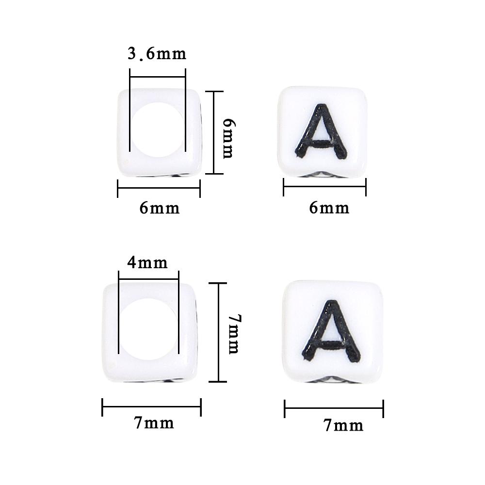 50-100pcs/lot Acrylic Letter Beads Square Alphabet Beads Loose Spacer Beads For Jewelry Making DIY Bracelet Necklace Accessories