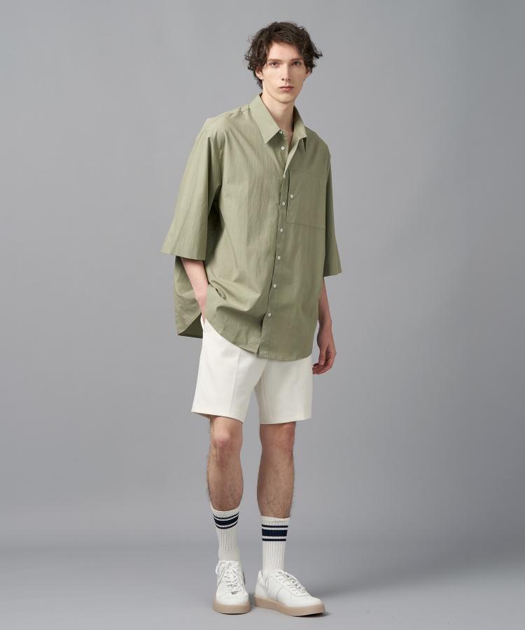 COMSPACE1980 Back Slit Trendy Shirt_Khaki