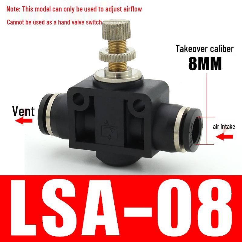 Adjustable Airflow Throttle Valve with Quick Connect (LSA 4/6/8/10mm)