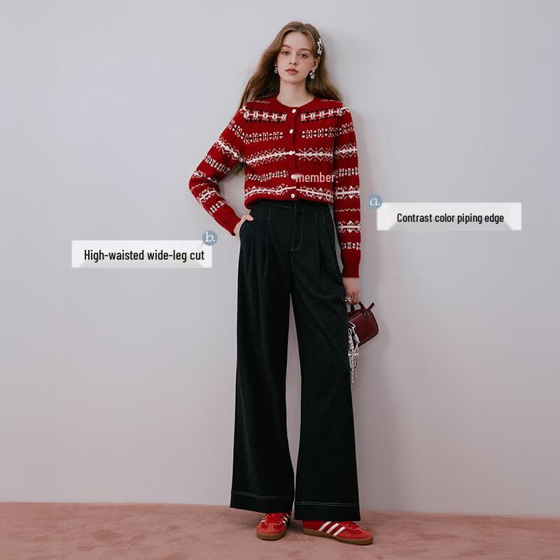 Women's Retro High-Waisted Wide-Leg Pants