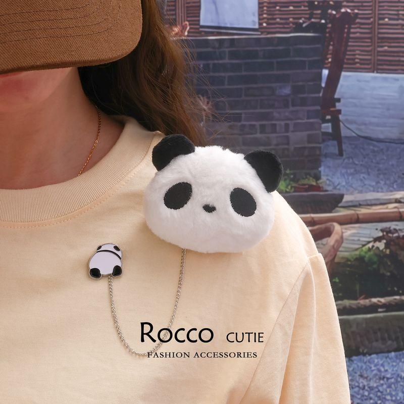 

Брошь Панда Женская Милая Мультяшная Плюшевая Кукла и Кукла Значок для Украшения Одежды и Сумок Креативный Значок Panda Head Hanging Back Panda