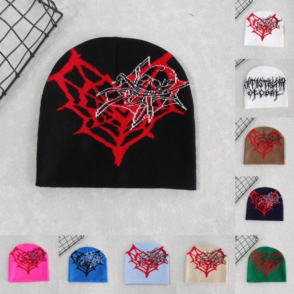 Heart Shape Spider Web Pattern Knitted Cap Winter Warm Fashionable Gift Casual