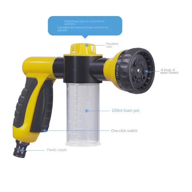 Portable Auto Foam Lance Water Gun High Pressure 3 Grade Nozzle Jet Car Washer Sprayer Cleaning Tool Automobile Garden Wash