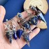 4pcs Lapis Lazuli Pendulum Set, a Lucky, Mystical, and Noble Crystal Widely Used for Various Occasions, Halloween Party Souvenirs, Witch Divination