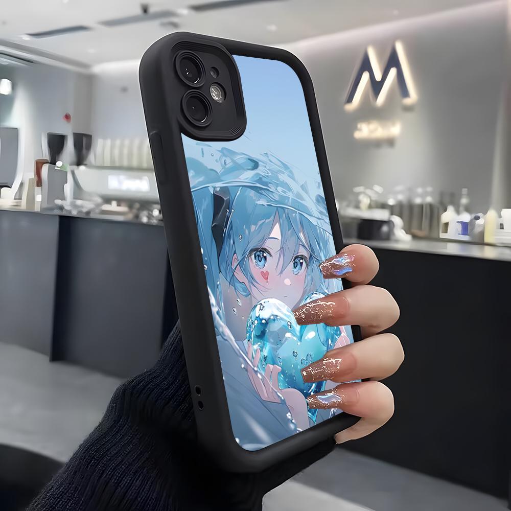 Kawaii M-mikuES Phone Case For IPhone Air 17 Pro Max 16 E 15 14 Pro Max 13 12 11 Mini Plus Soft Silicone Black Cover