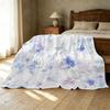 Pill-Resistant Flannel Blanket, Delicate Watercolor Floral, Soft & Skin-Friendly, Warm Cozy for Home All Seasons, Perfect for Christmas & Halloween