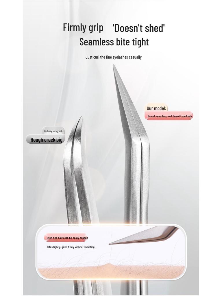 Stainless Steel Curved & Straight Tip Tweezers for Eyelash Grafting & Blackhead Removal