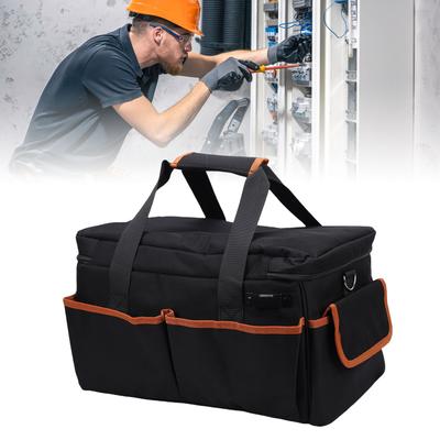 Sac à outils 17 pouces Robuste à main   Rangement   Résistant à l'usure Tissu Oxford 20 poches   Bandoulière pour Électricien   Réparateur