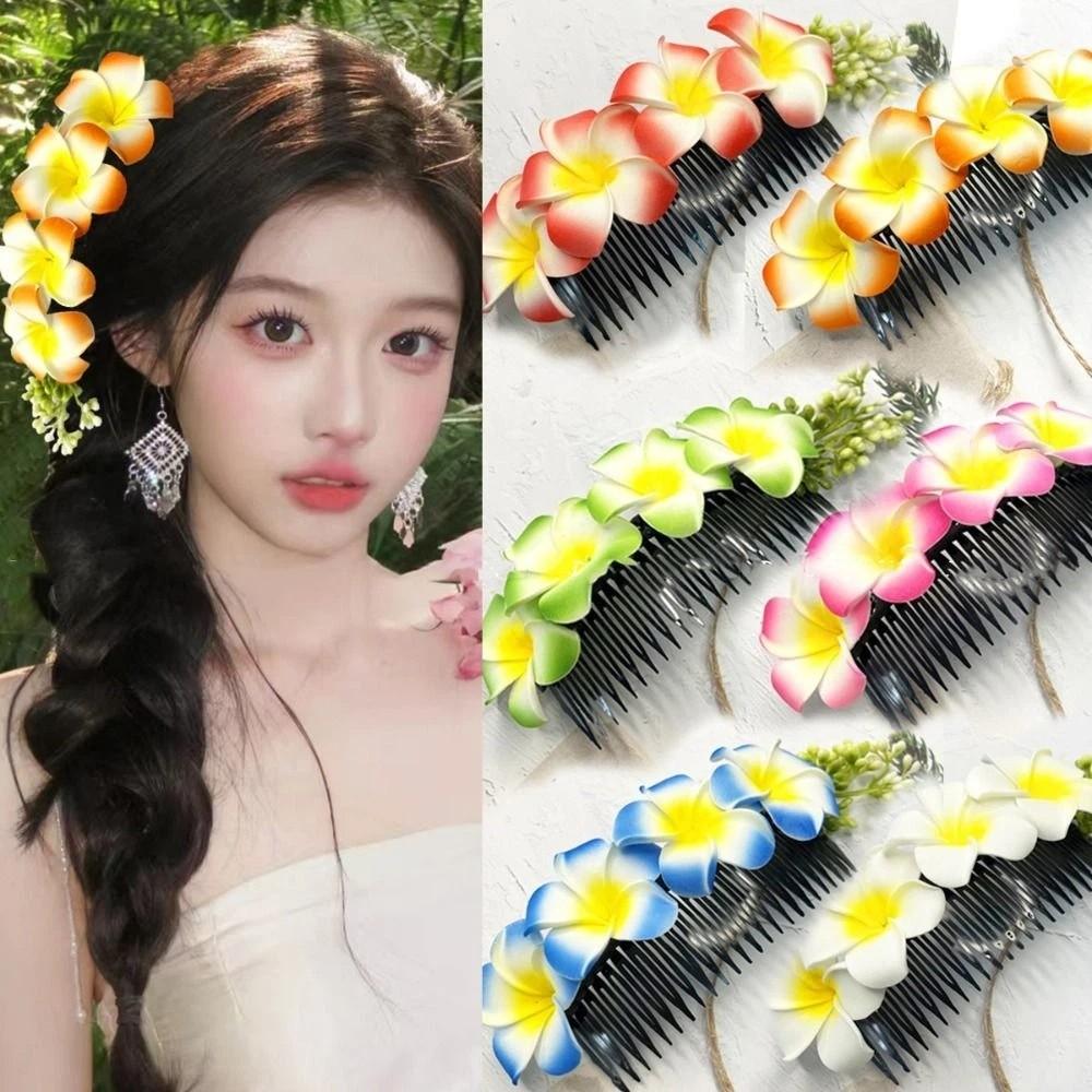 Dai Flower Hairpin Thailand Wedding Bride Accessories Retro Flower Hair Comb  Female Headwear