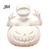 Handgefertigte Heimdeko-Figur 3D-gedruckte Kürbisjunge-Figur, Unbemalte weiße DIY-Statue, Moderne minimalistische Raum-Halloween-Mumien-Skulptur,