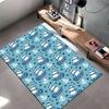 Nautical Kids Area Rug, Sailboat Anchor Light Blue Nautical Seamless Pattern Print, Nursery Playroom Decor, Non-Slip Mat