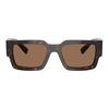 Prada Logo Acetate Rectangular Sunglasses Men Sunglasses Tortoise PRB17S17N06B