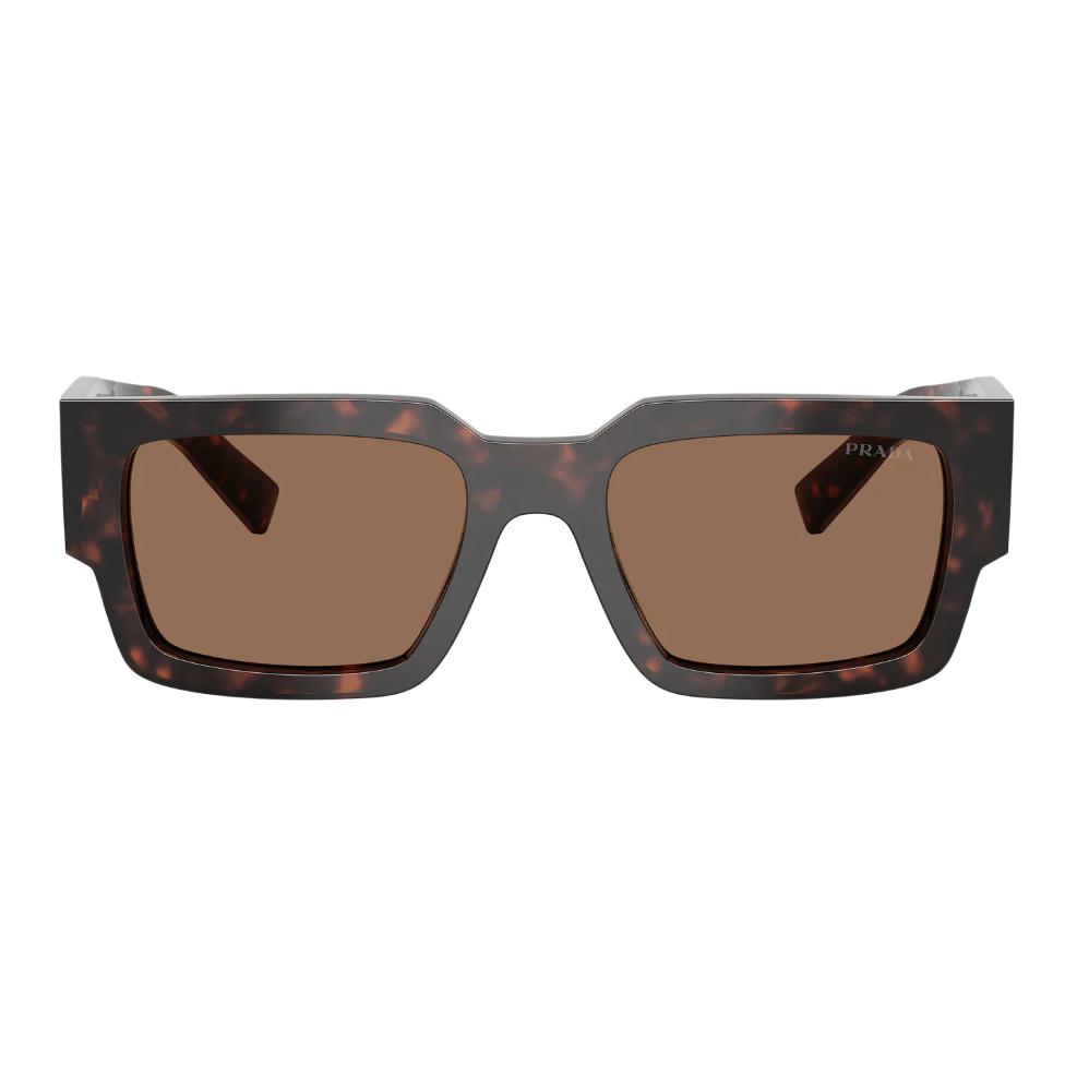 Prada Logo Acetate Rectangular Sunglasses Men Sunglasses Tortoise PRB17S17N06B