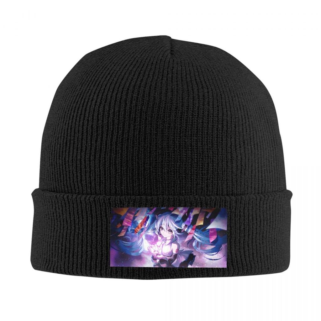 Custom Hatsunes Miku Comic Skullies Beanies Caps Streetwear Winter Warm Women Unisex Knitting Hats Unisex Adult Anime Bonnet Hats