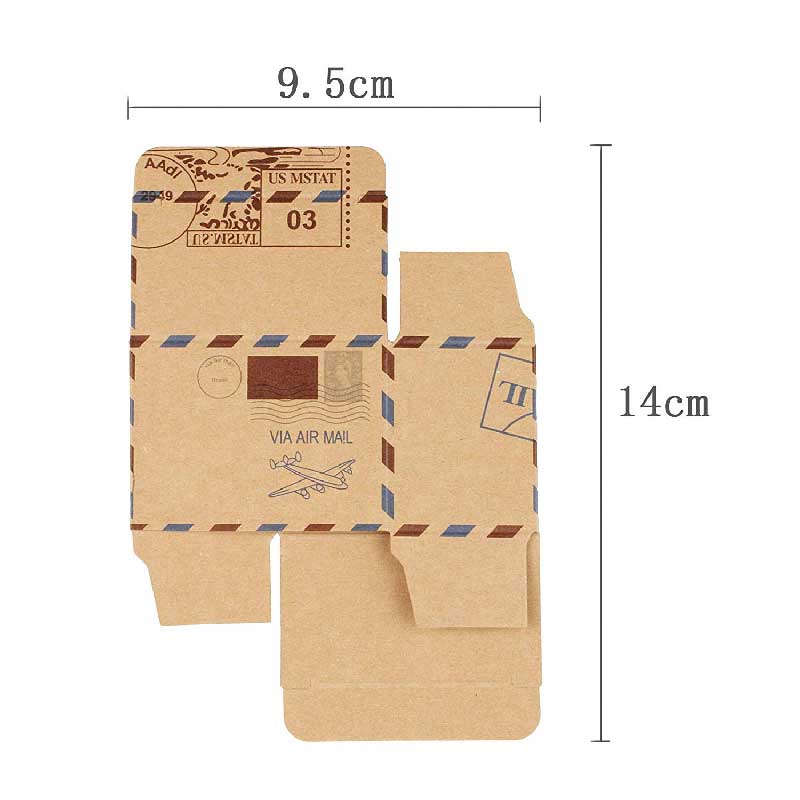 100 ADET Tatil Şeker Hediye Kutusu Kraft Kutular Retro Posta Tarzı Hediye Kutuları Kağıt Noel İkram Çantaları Düğün İçin Parti Hediyelikleri