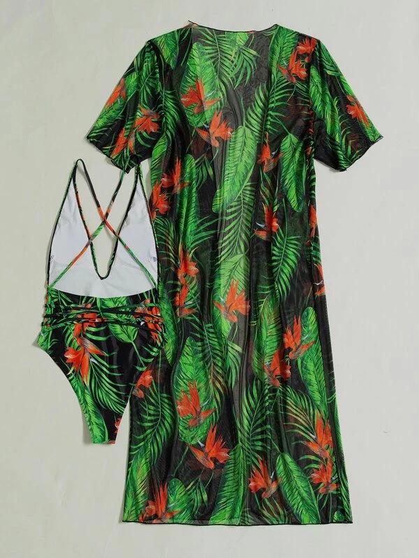 Women's Figure-Flattering Two-Piece Bikini Swimwear with Cover-Up