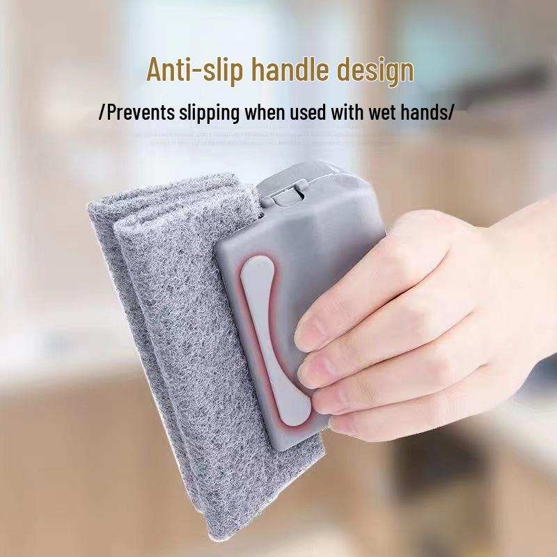 Window and Door Groove Cleaning Brush with Sponge