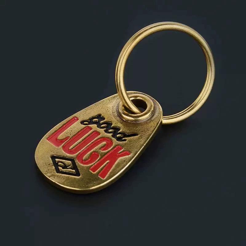 Brass Goodluck Motorcycle Car Keychain Male Trend Personality Creative Trend Brand Ami Kaji Accessories