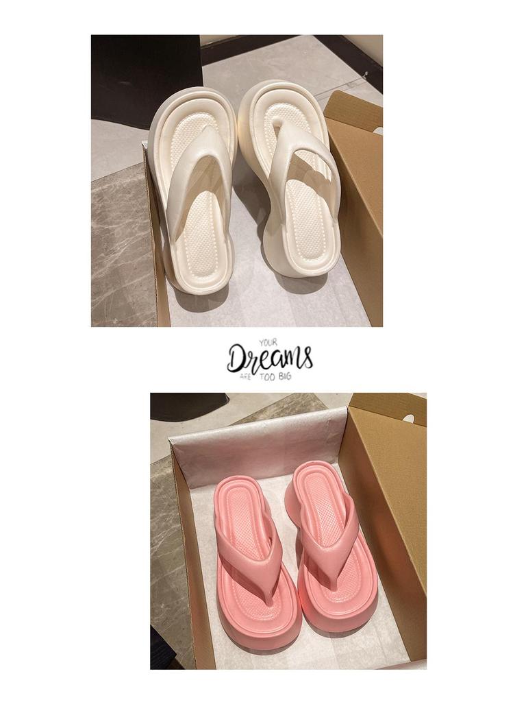 2025 Women's Thick-Soled Flip-Flops: Soft EVA Summer Sandals, Korean Style Trend