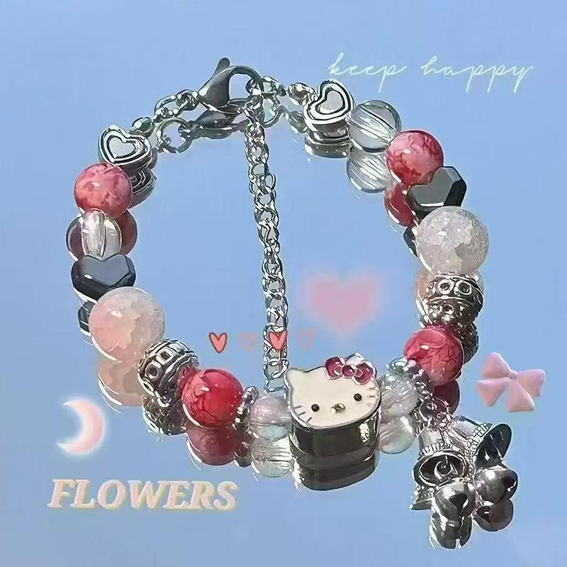 Cute Cat Beaded Elastic Rope Bracelet For Women Cute Personality Fashionable Niche Elegant Exquisite And Jewelry