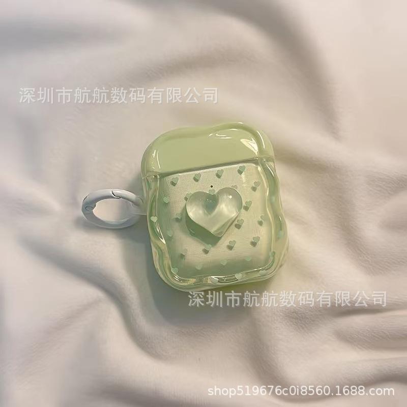 Milk yellow milk green polka dot three-dimensional love is suitable for AirPods1 protective case, new Pro1 Apple earphone case pro1.