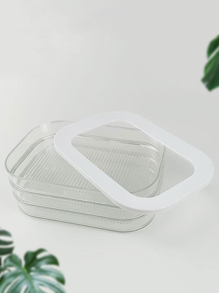 Refrigerated crisper with lid, food-grade frozen plastic crisper, transparent storage box for kitchen refrigerator