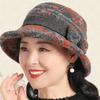 Thickened Bow Top Hat Windproof Cloche Hat Ladies Middle Aged Women Bucket Hat  Autumn
