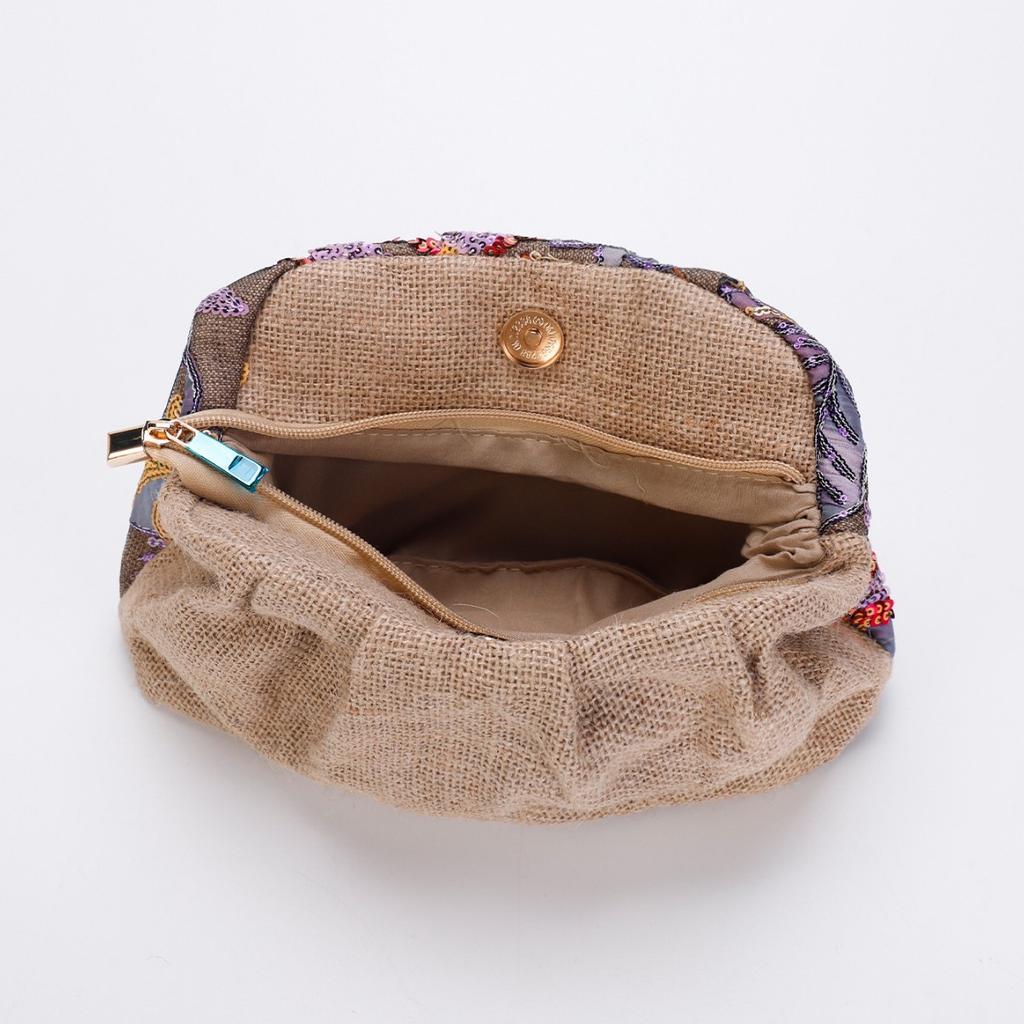 Damen-Schwerindustrie Tuschemalerei-Stil Netzstickerei Pailletten Leichter Luxus Handtasche Abend Wolken Tasche