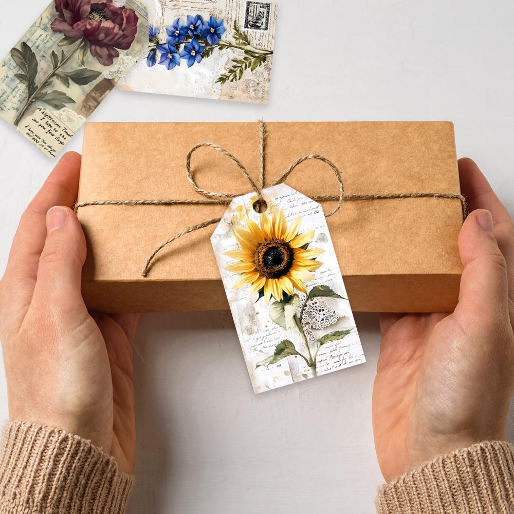 40pcs, Rose Decorative Tags, Gift Tags, Party Decorations, DIY Cards, Packaging Decorations, Party Cards, Gift Twine