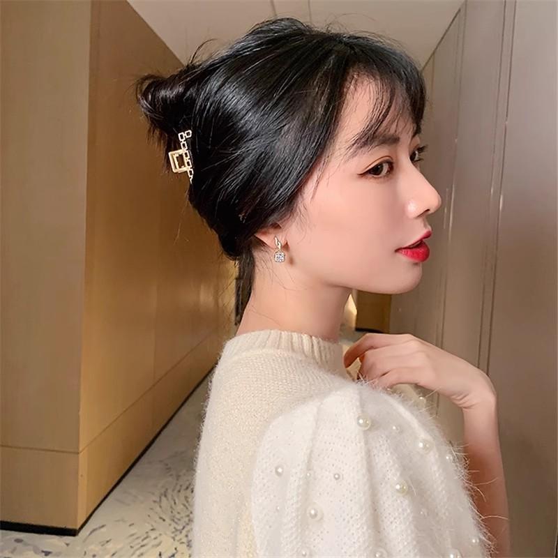 Silver Needle Versatile Micro-inlaid Zircon Stud Earrings