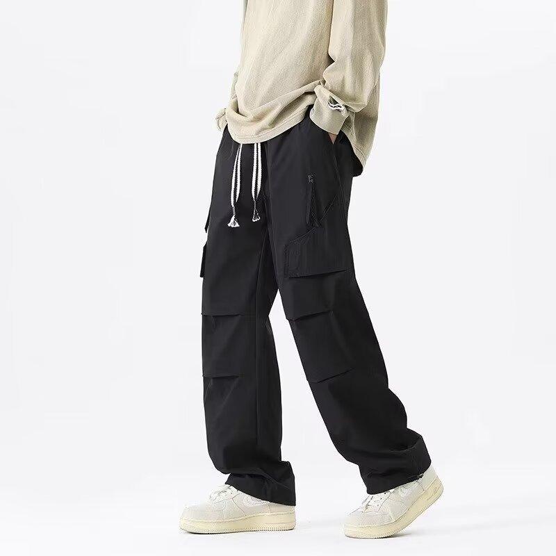 Overalls men's spring and summer new American trendy brand loose large size straight trousers neutral wind outdoor ruffian handsome charging pants