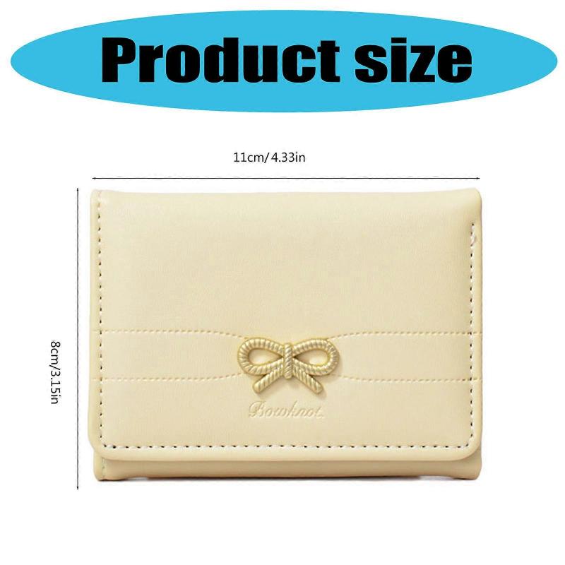 Women Wallet Simple Trifold Wallets PU Leather Purse Slim Short Wallet Small Trifold Cash Card Holder Bag Compact Wallet  Yellow