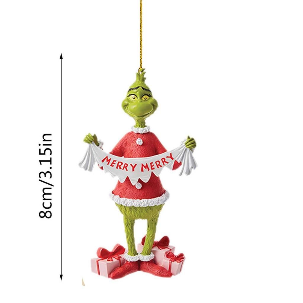 Fun And Colorful Grinch Acrylic Christmas Tree Hanging Ornament For Car Decoration