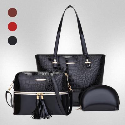 Women's Bag New Fashionable Stone Pattern Large-capacity Three-piece Set, Mother and Child Bag Versatile Commuter Shoulder Bag