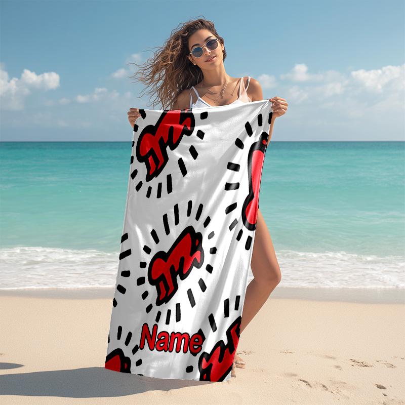 Personalized customized proof beach towel with Untitled Dance pattern - soft, absorbent,quick-drying,perfect swimming,camping&bathing