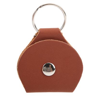 Stilvoller Plektrenhalter aus weichem PU-Leder, Aufbewahrungsetui für Plektren, Schlüsselanhänger, Gitarrenzubehör, Braun