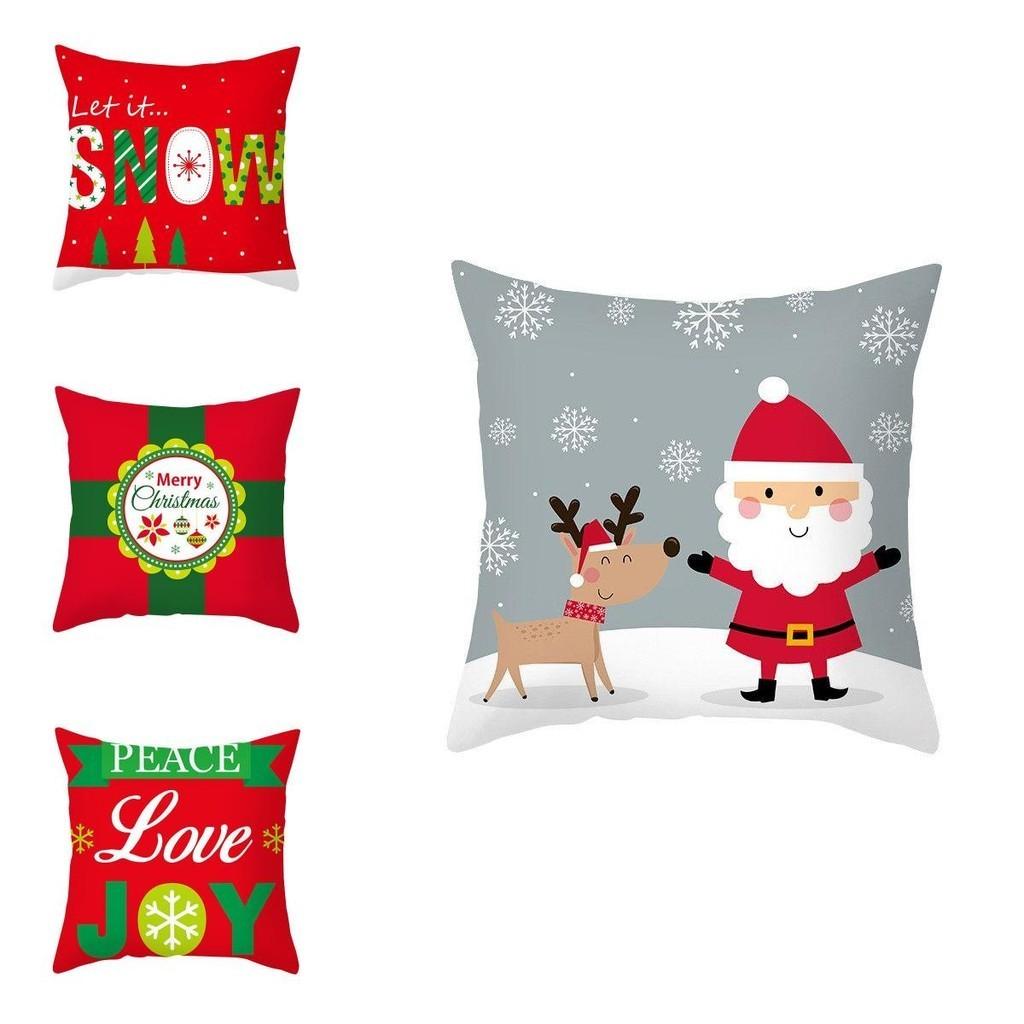 Colorful Christmas Cushion Cover Featuring Santa Claus Design For Cozy Sofa And Car Decoration
