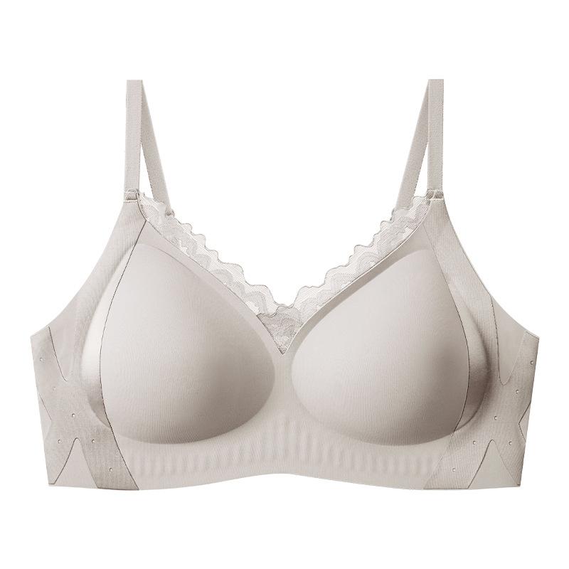 Comfortable and breathable women's seamless steel rim lace beautiful back anti-sagging breast women's bra cover