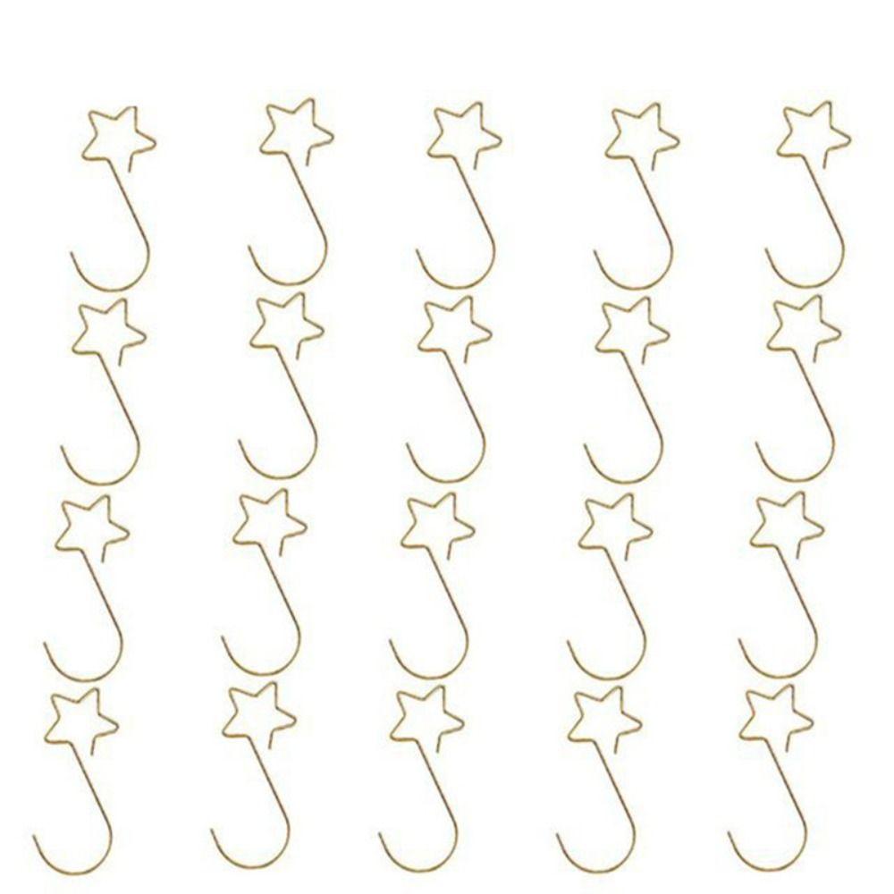 20Pcs/Pack Metal Xmas Tree Hanging Pendant Pentagram Shaped Xmas Wreath Hanger  New Year