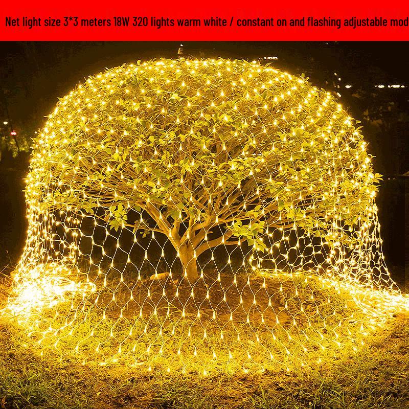 Outdoor Warm White LED Fishing Net String Lights