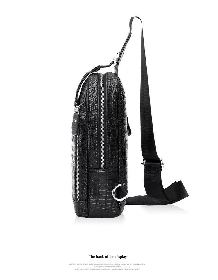 2023 Trendige Herren Echtleder Krokodilmuster Umhänge- Brusttasche