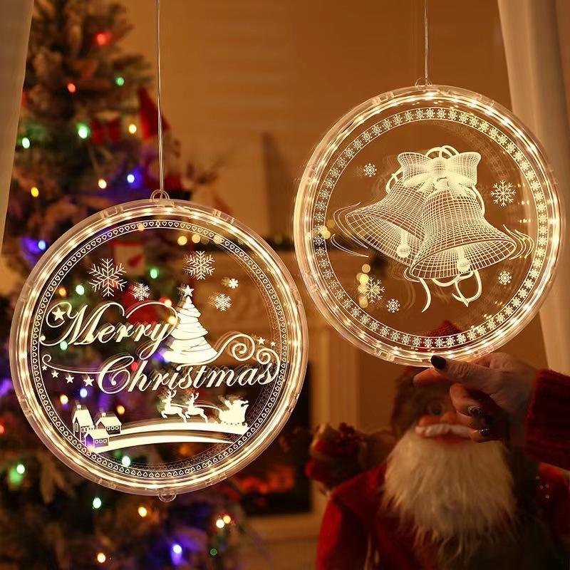 Christmas Decoration Light Neon LightLEDString Lights3DLetter Sucker Hanging Lamp Acrylic Pendant Room Atmosphere Colored