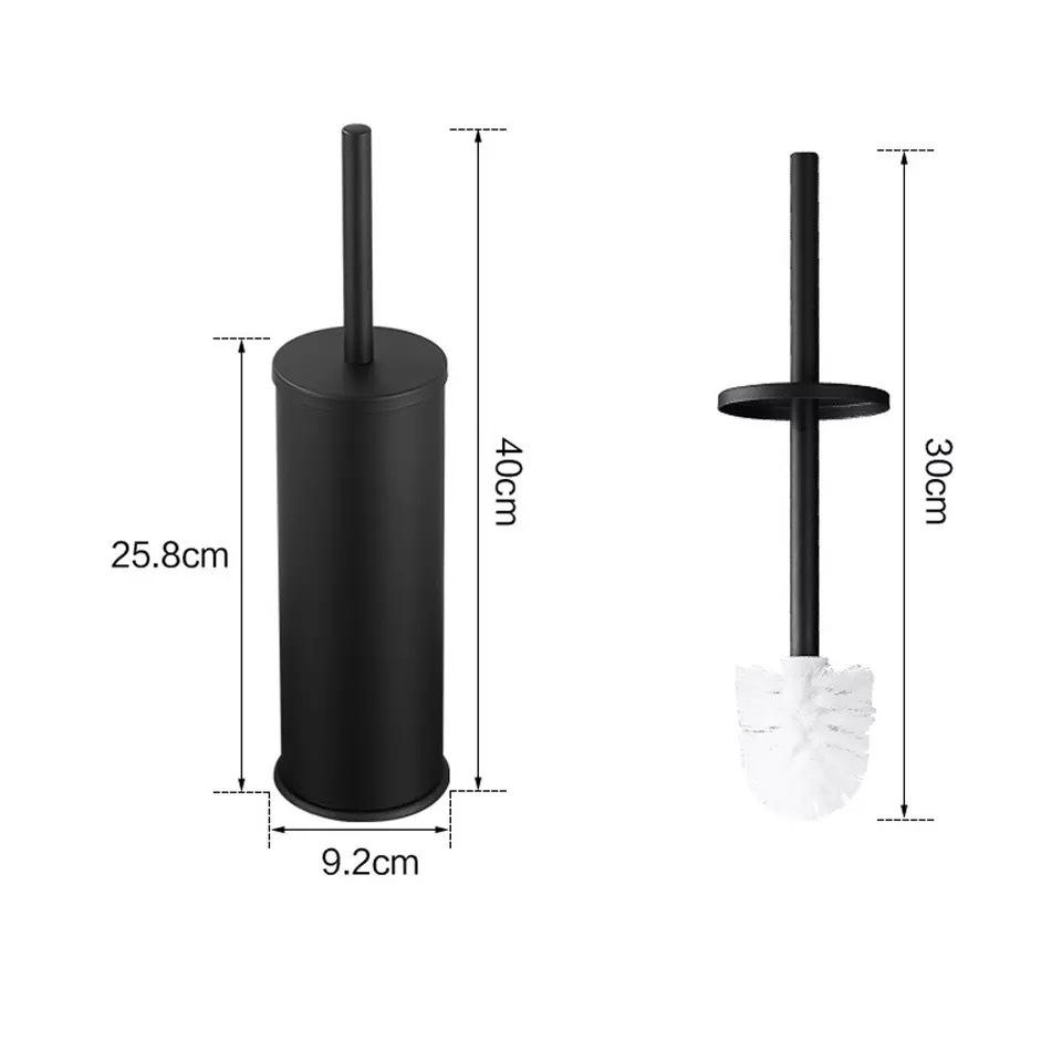 Black/White Aluminum Bathroom Toilet Brush Set Floor Household Bathroom Cleaning Brush Holder Bathroom Accessories