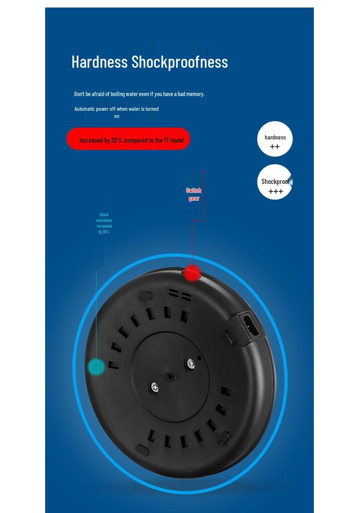 Elektrischer Wasserkocher aus 304 Edelstahl mit automatischer Abschaltung, großem Fassungsvermögen, lebensmittelecht, ideal für den Heimgebrauch